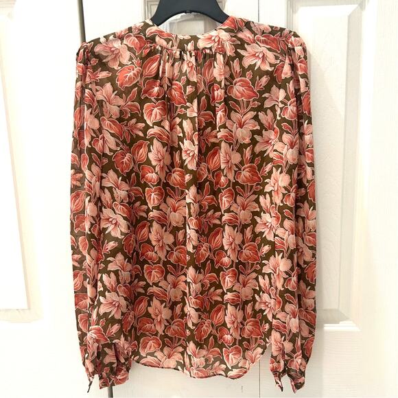 NWT! VERONICA BEARD FLORAL SILK BLOUSE size 2 - Picture 6 of 6